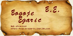 Bogoje Egarić vizit kartica